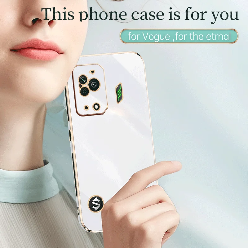 Luxury Square Plating Phone Case On For Xiaomi Black Shark 5 5 Pro Shark5 Pro 5G ShockProof Soft TPU Silicone Back Cover Fundas