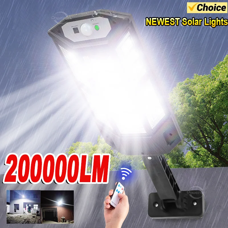 200000LM Powerful Solar Lights IP65 Solar Outdoor Lights Waterproof Motion Sensor Light Garden Street Wall Outdoor Solar Lamp