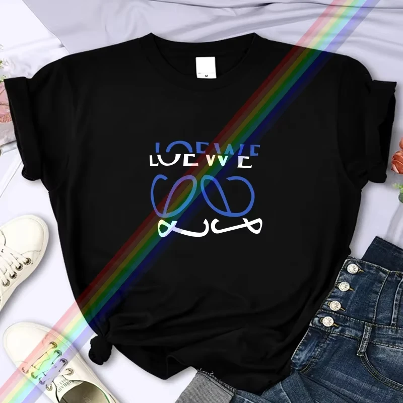 

Роскошный бренд, высококачественная летняя женская футболка с буквенным принтом, повседневная женская футболка с индивидуальным рукавом и круглым вырезом Y2k