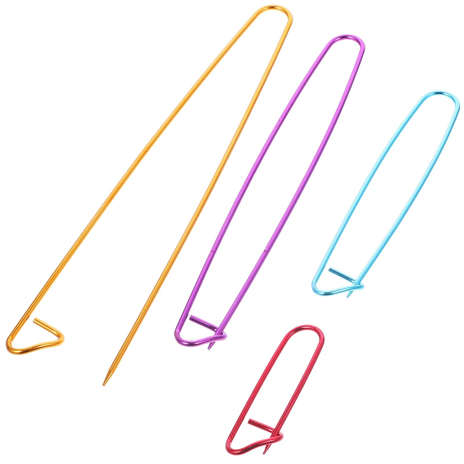 

12Pcs Knitting Stitch Holders Aluminum Assorted Colors Safe Lock Crochet Accessory Yarn Stitch Markers 6cm 12cm 17cm 20cm