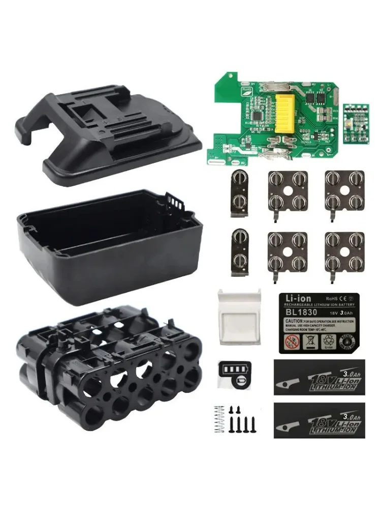 Obudowa akumulatora Li-ion BL1830 z obwodem zabezpieczającym ładowanie, pudełko na akumulator do Makita 18V 3.0Ah 6.0Ah, wskaźnik LED stanu akumulatora BL1860 — zdjęcie produktu 7