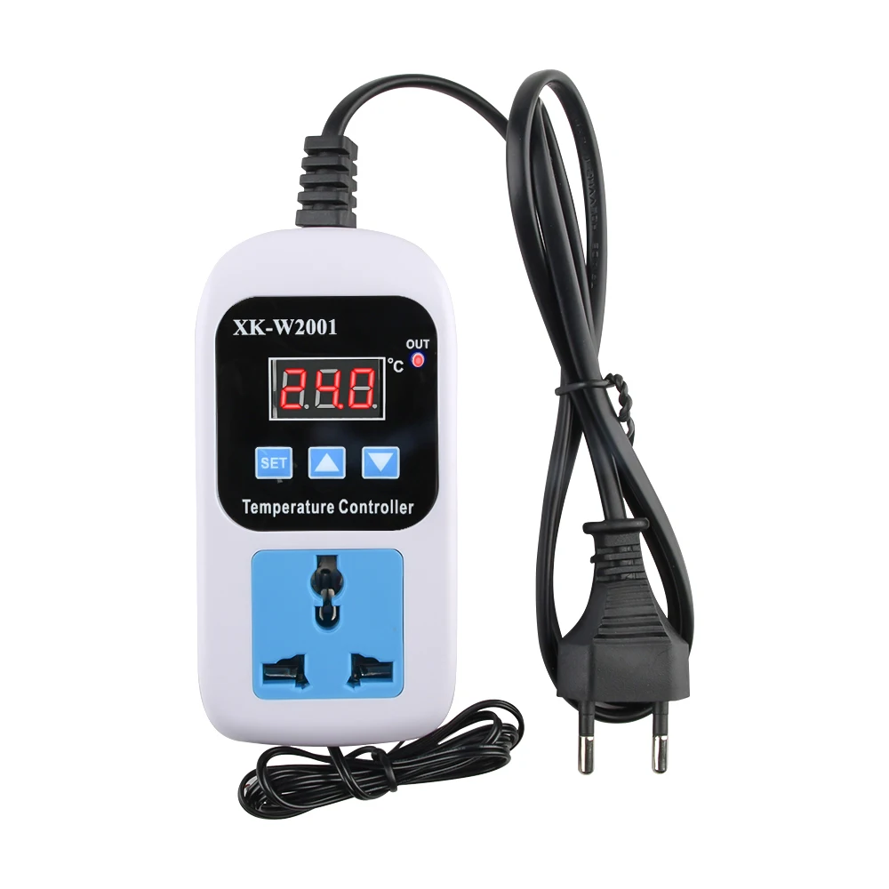 XK-W2001 Digitale Led Temperatuur Controller Thermostaat Thermoregulator 220V Incubator Temp Thermostaat Met Schakelaar Probe