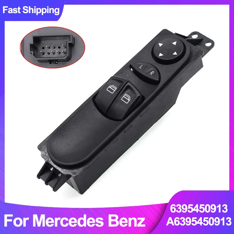 

A6395450913 Кнопка управления стеклоподъемником Power Master для Mercedes Benz W639 Vito Viano Mixto Kasten Valente 2003-2015