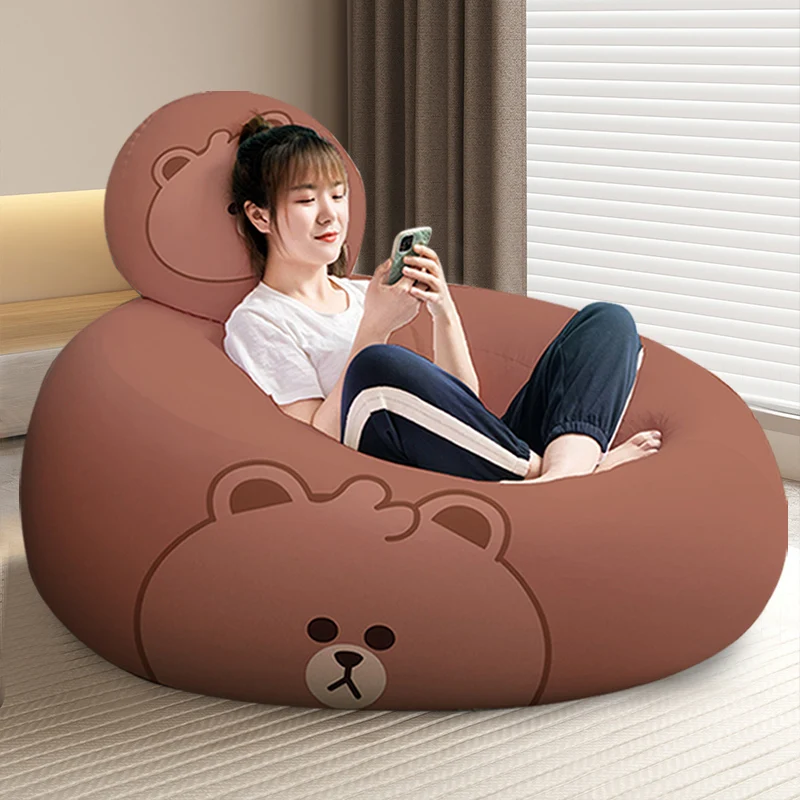 

Cartoon Lazy Sofa, Convertible Reclining Chair for Bedroom, Living Room, Sunroom, Children, Relaxing Beanbag for Single Person