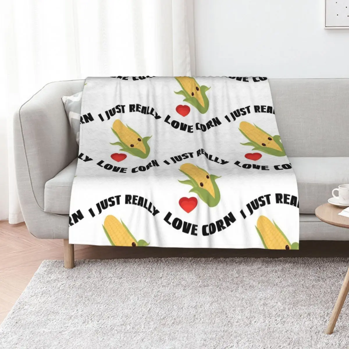 

Corn On The Cob, I Just Really Love Corn Throw Blanket heavy to sleep Stuffeds Plush Cute Blankets