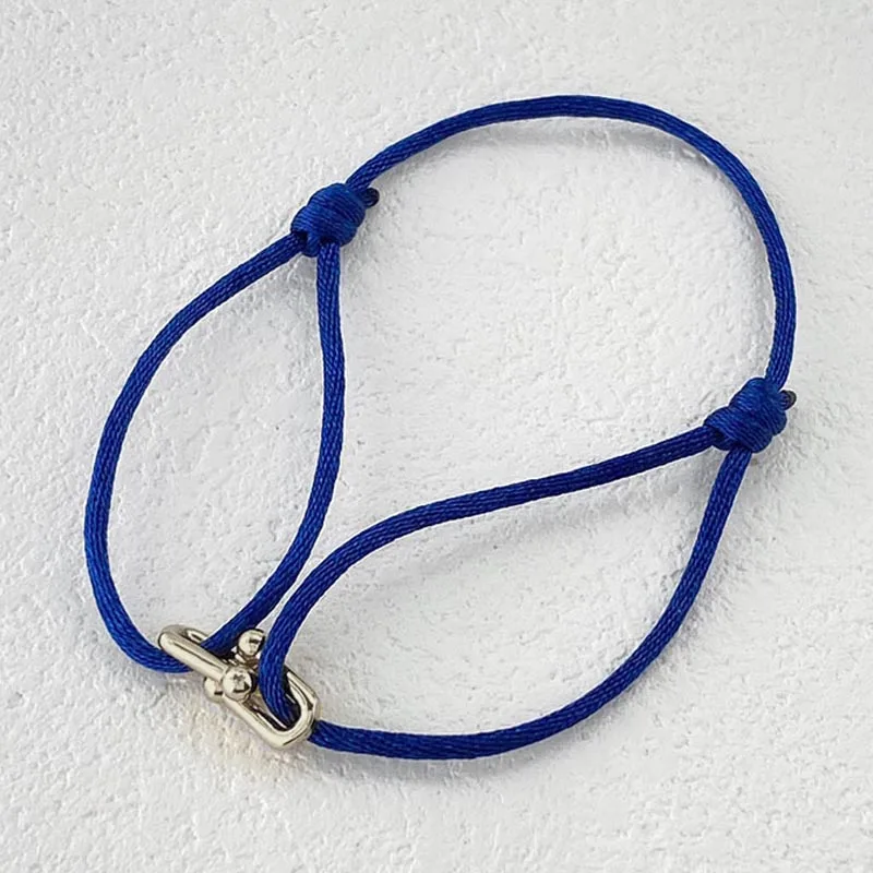 Pulsera trenzada de cuerda ajustable, cierre en U de herradura, amor, amistad