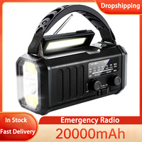 New 20000mAh Portable Radio Radio de emergencia Solar Hand Crank Generator Radio AM/FM/NOAA LED Flashlight SOS Alarm Power Bank