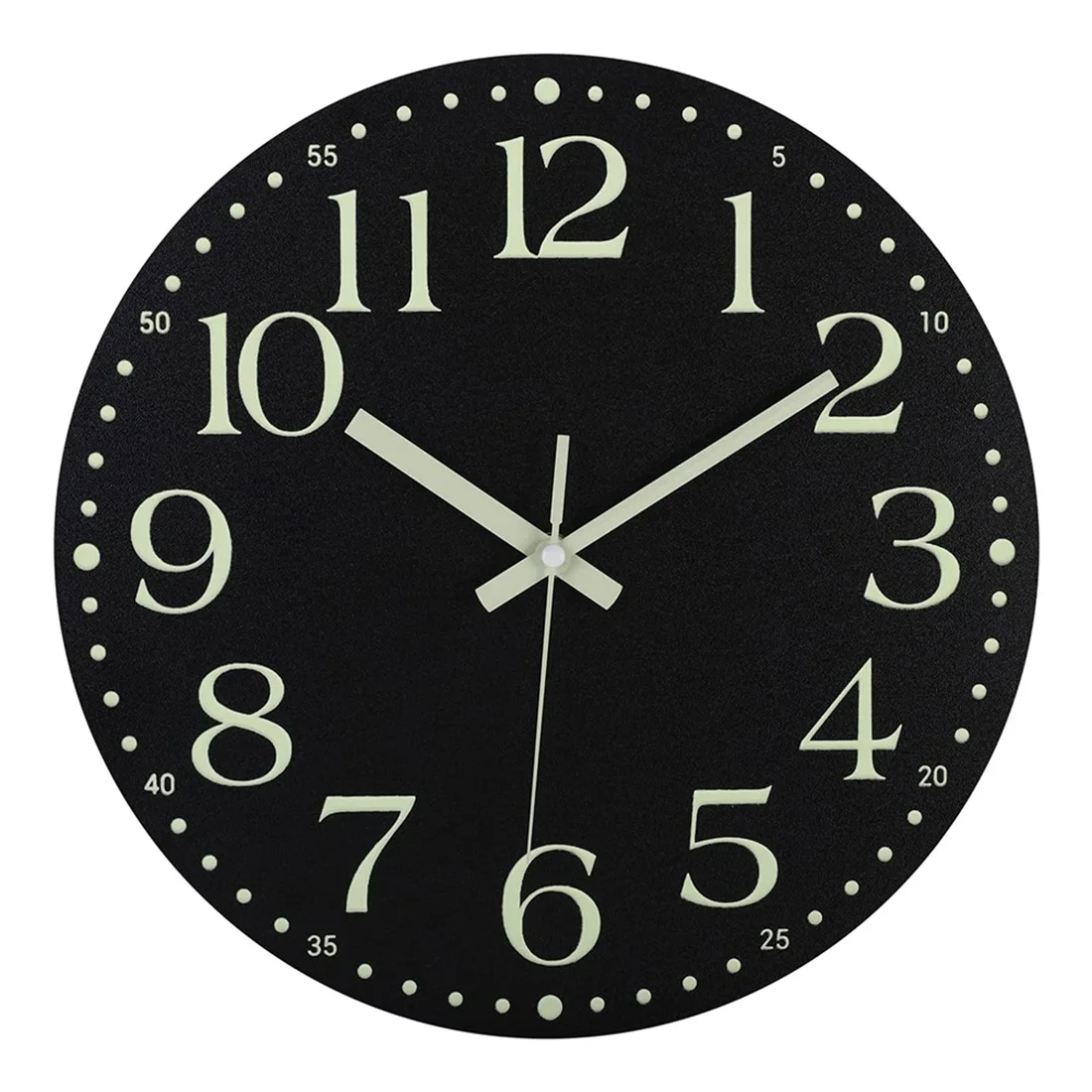 Reloj de pared luminoso, accesorio silencioso de 12 pulgadas, no hace tictac, funciona con pilas, decoración iluminada para dormitorio