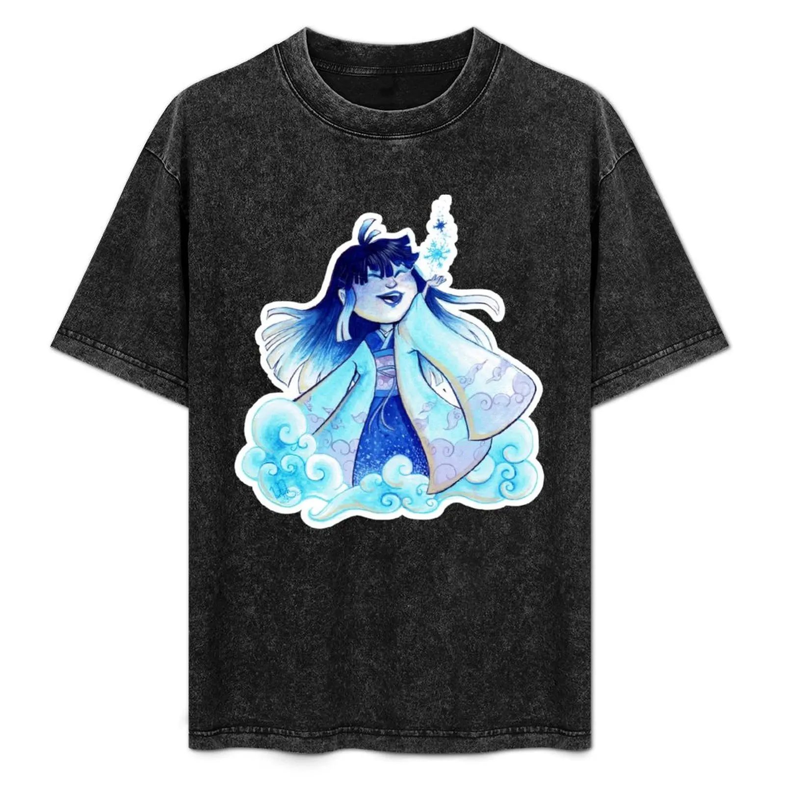 

Yuki-onna doing some snow magic T-Shirt Casual Minimalist Short Sleeve Top