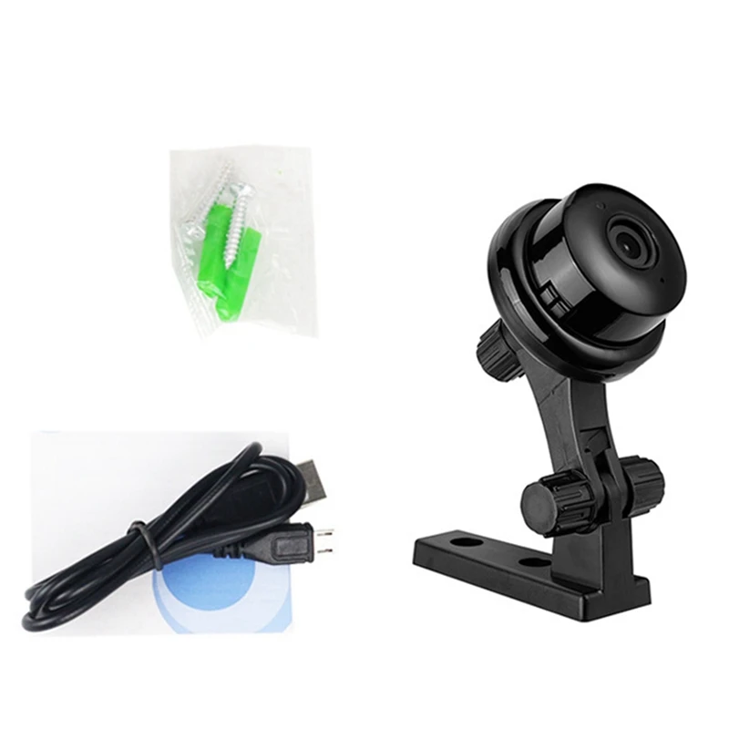 FULL-V380 무선 와이파이 홈 보안 카메라, HD 적외선 야간 투시경, 1080P 카메라 브래킷