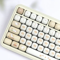 MOG Keycaps PBT 136 Keys 5-Thermal Sublimation Cat For Mechanical Keyboard Mx Switch Cute gift HI75 AKK O Alice layout