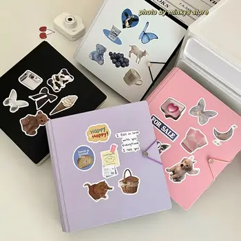 MINKYS Kawaii D รูปร่างแหวน 3 นิ้ว Kpop Photo Card Binder ขนาดใหญ่ความจุ Idol Photocard อัลบั้ม Photocards รวบรวมหนังสือ