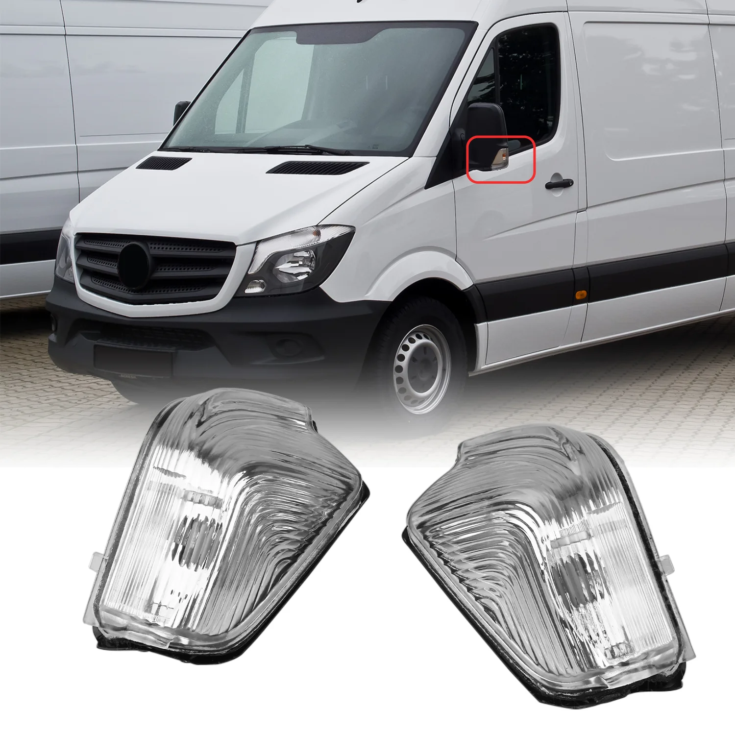 

Side Marker Light Cover Wing Rearview Mirror Turn Signal Indicator Housing for Mercedes Sprinter W906 for VW Crafter 2006-2017