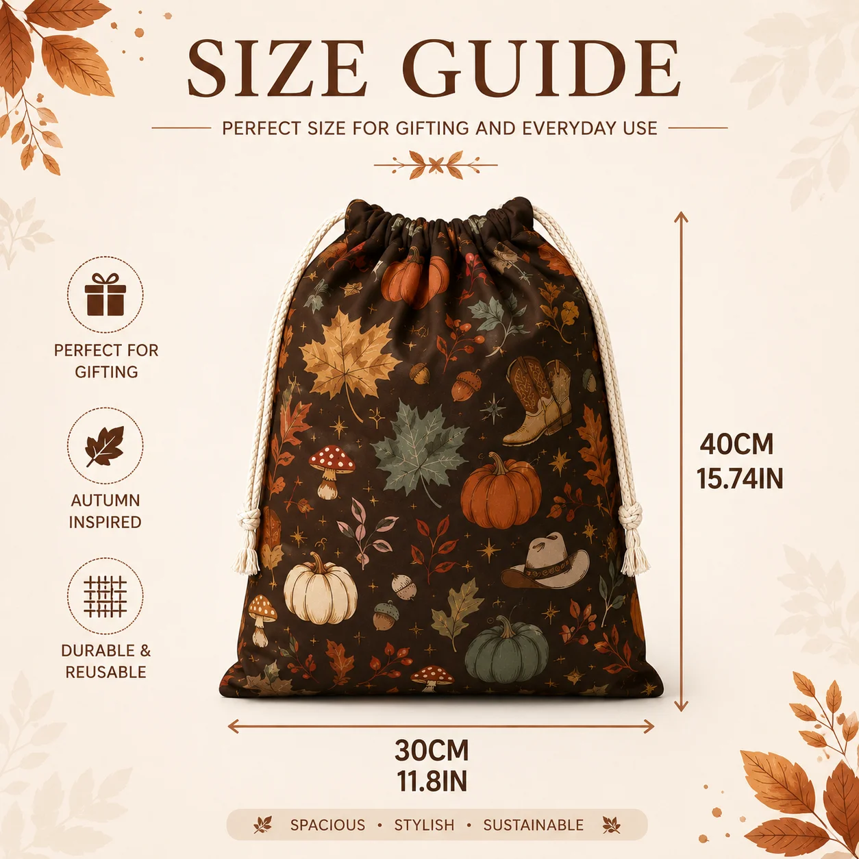 Custom Drawstring Gift Bag Personalized Drawstring Bag 30x40cm Polyester Sack with Rope Closure for Travel Shopping School Gifts