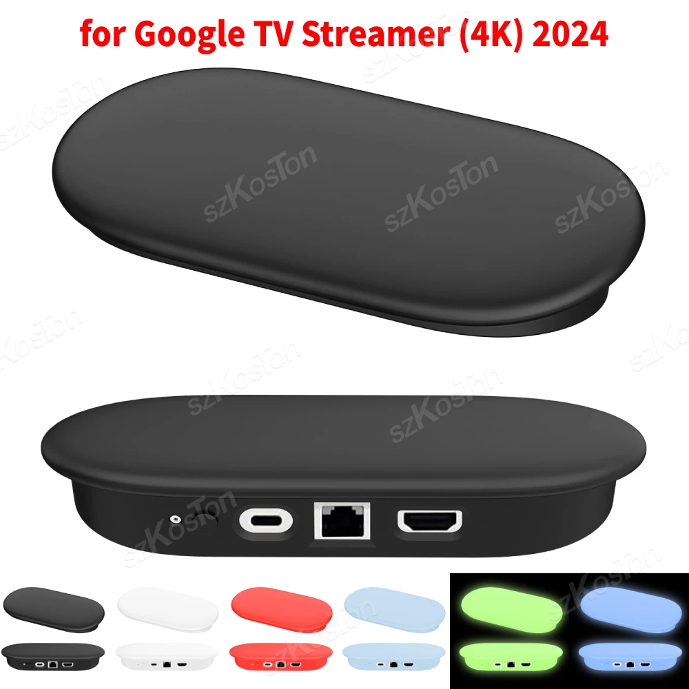 Silicone Protective Case for Google TV Streamer 4K 2024 Washable Dustproof Protection Cover for Google TV Streamer 4K