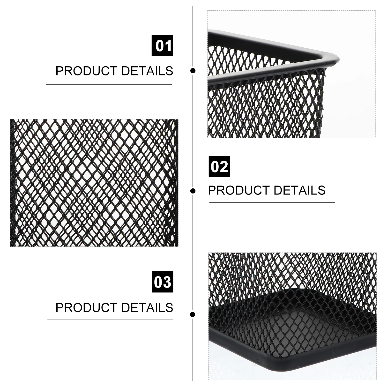 

3 Pcs Pretty Holds Metal Mesh Pen Holder Pencil Gel Container Office Mini Stationery Colorful Pot Tabletop