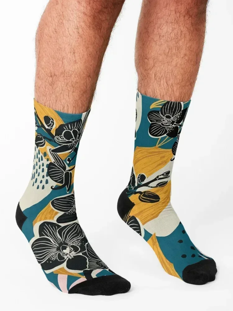 Black Orchids Socks Lots new year crazy cool Mens Socks Women's