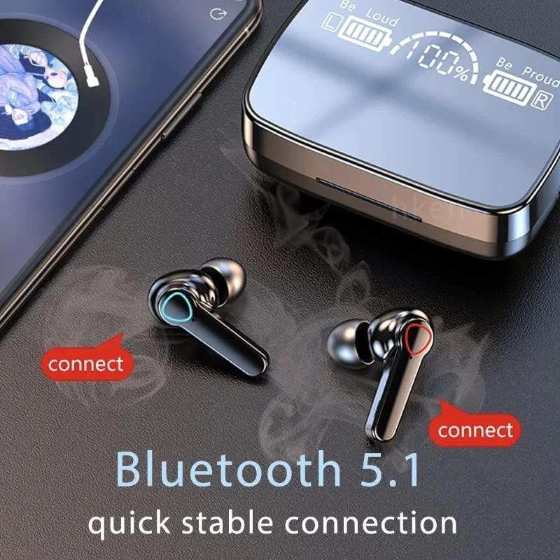 

In-ear TWS Bluetooth 5.1 earphones, HiFi, fingerprint touch，flashlight, magnetic induction, voice assistant, IPX7 waterproof.