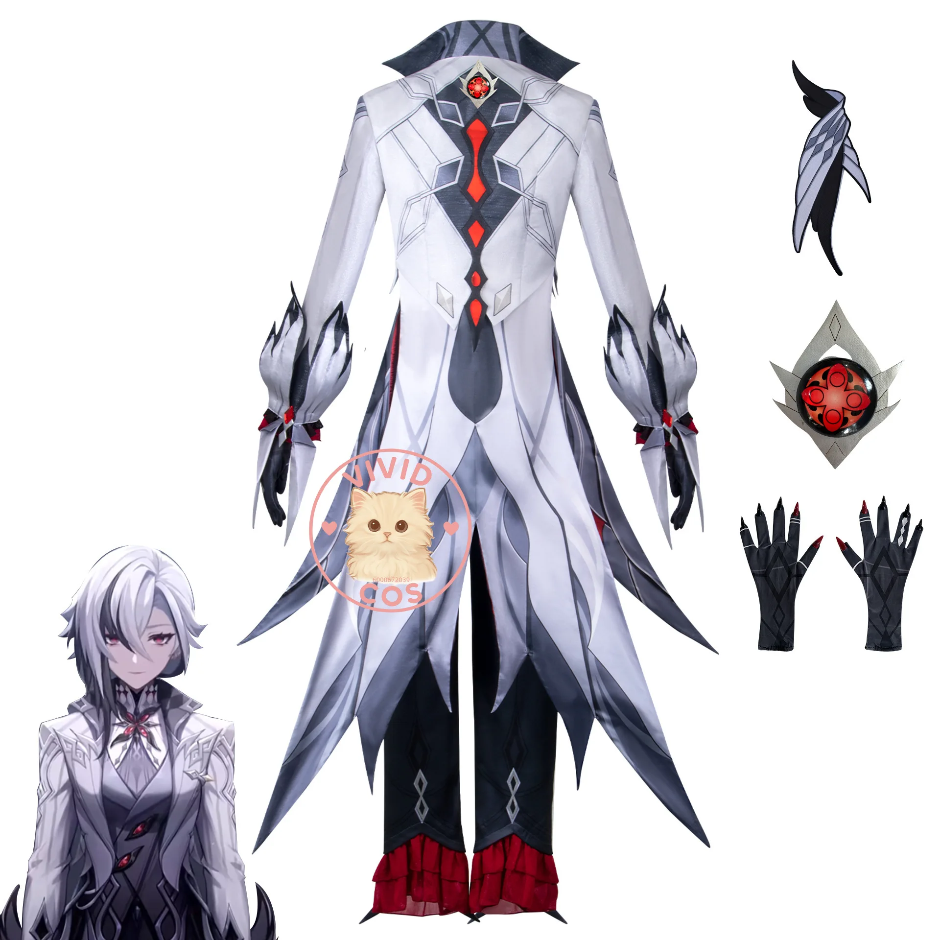 Popular Game Genshin Impact Cosplay Costume Anime Arlecchino Role Play Suit Handsome Male Uniform Set for Comic Con Halloween - Image 4