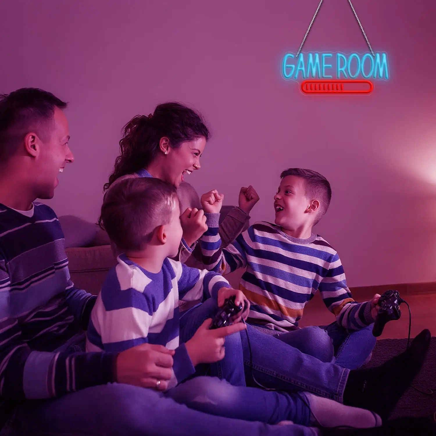 Game Room Neon Sign USB Powered LED Light for Teen Kids Room Man Cave Gaming Themed Wall Decor for Parties Events Game Nights view 2
