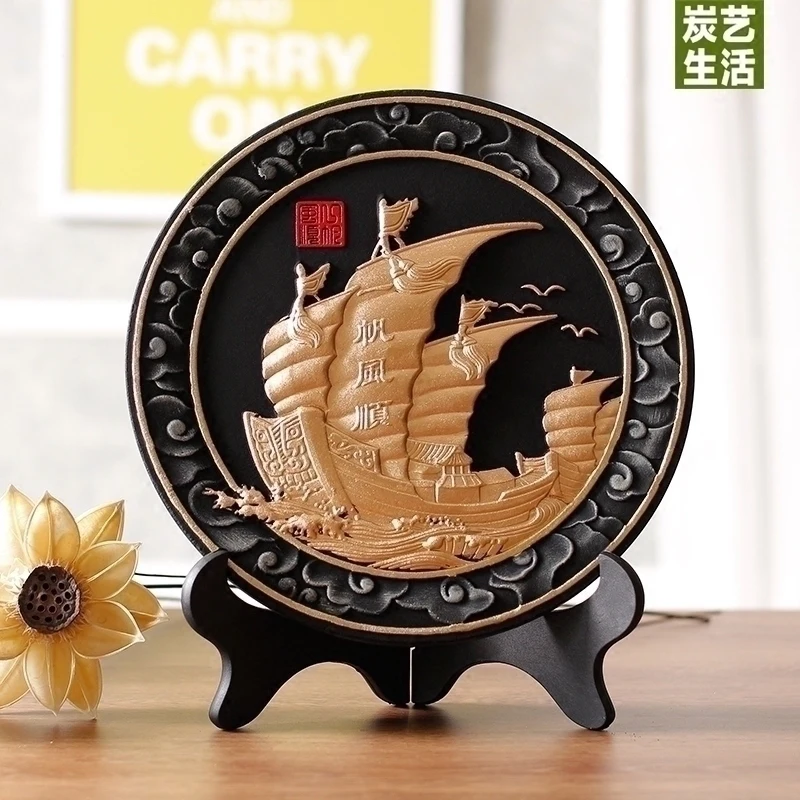 Chine Leader cadeau National bureau à domicile Comapny carrière réussie prospère affaires bateau à voile ART FENG SHUI sculpture ornement
