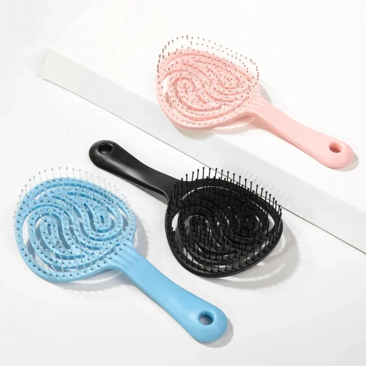 Kids Hairdressing Styling Comb Anti-tangle Smooth Massage Wet And Dry Detangling Hair Brush Wide Tooth Hollow Massage Comb