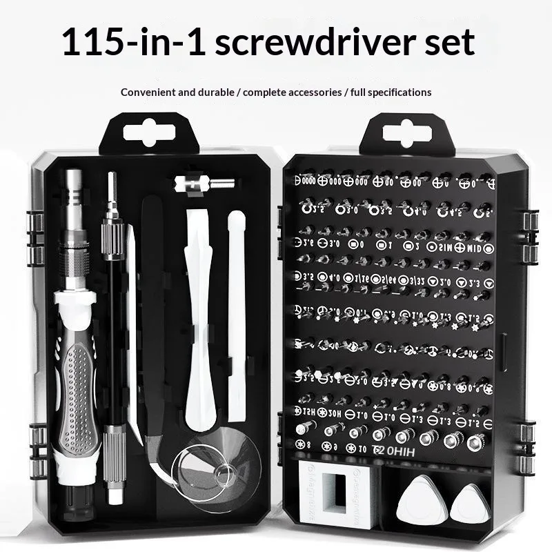Magnetic Screwdriver Set, 115 in 1 Precision Repair Kit with High Hardness CR-V Bits for Phone Laptop PC Electronics Disassembly