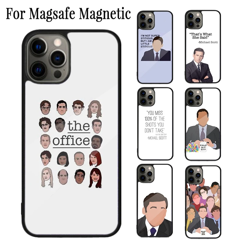 Michael Scott The Office Funny Humor Magnetic Phone Case For iPhone 16 15 14 Plus 13 12 11 Pro Max Magsafe Wireless Cover