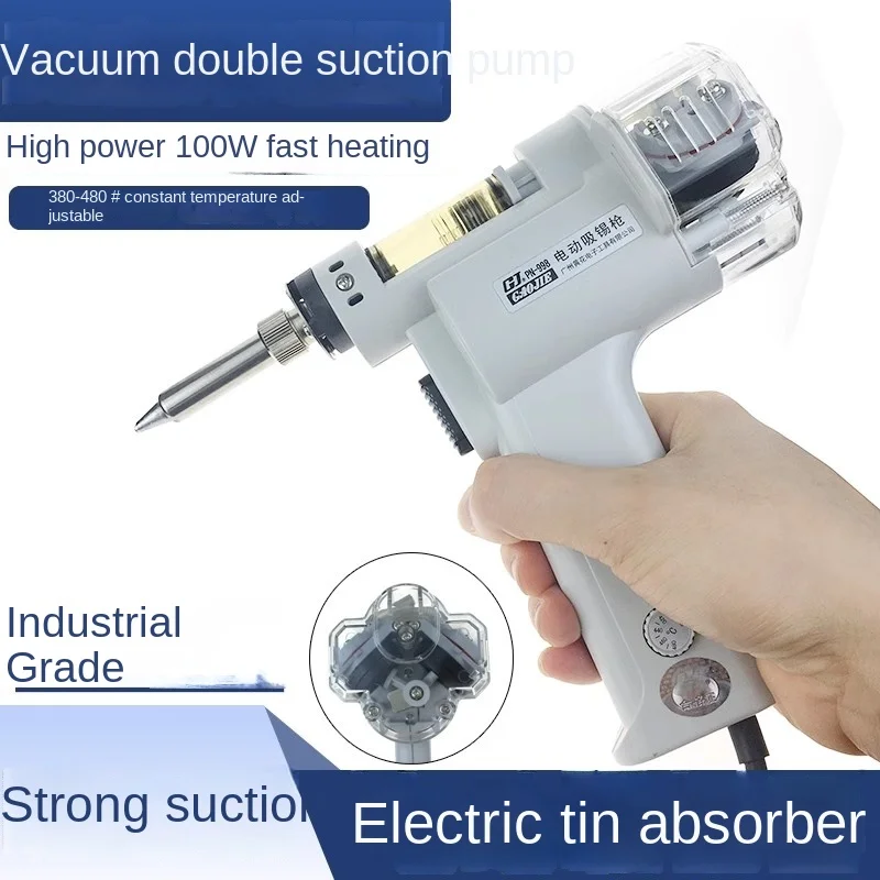 Automatic Suction Tin Electric Absorb Gun PN-998 Electric Vacuum Double-Pump Solder Sucker Desoldering Gun 110/220V 100W