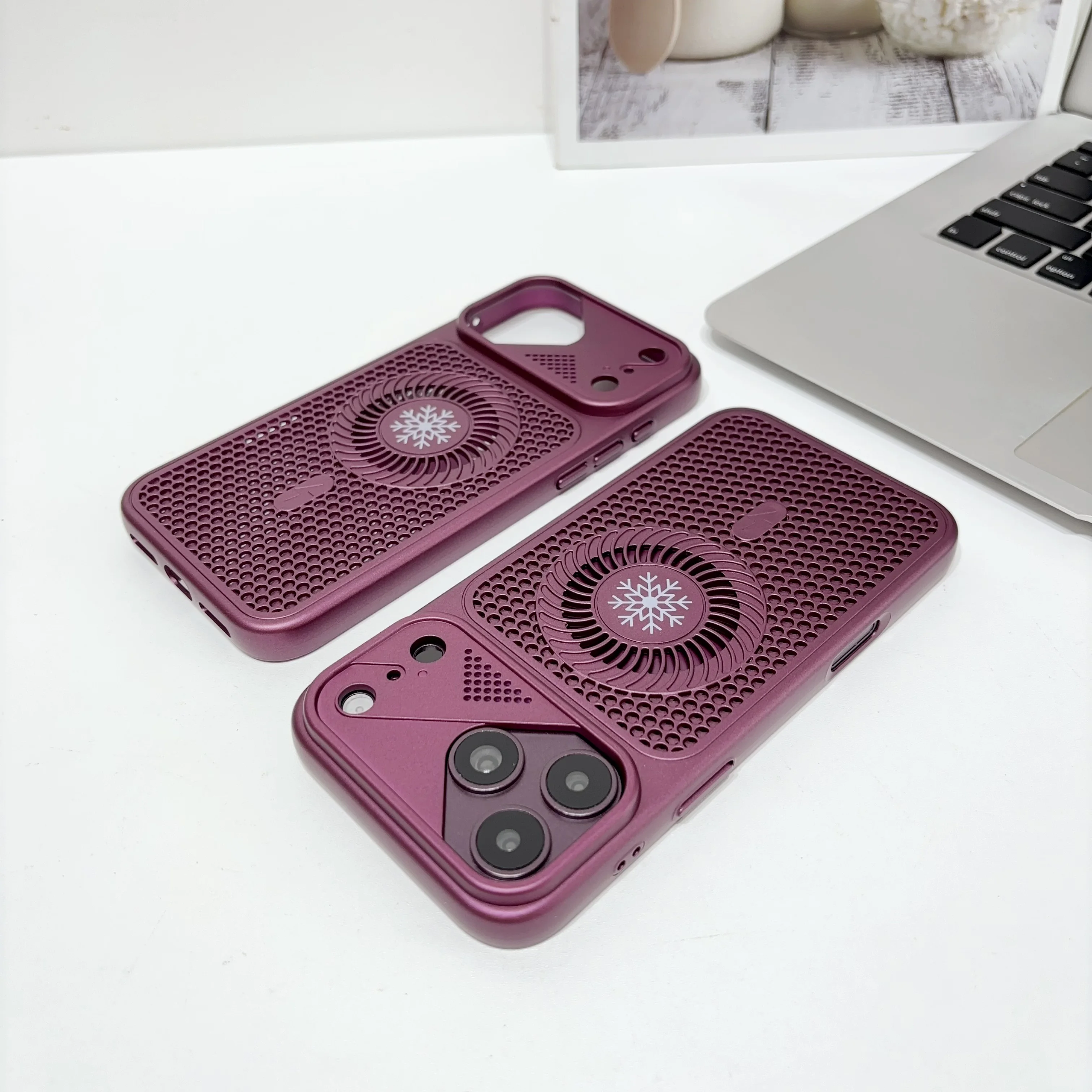 Wabenförmige Wärmeableitende Magnetische Handyhülle für iPhone 18 17 ProMax 16 17E 16E 15 14 13 Pro Max Stoßfeste Schutzhülle – Detail 2