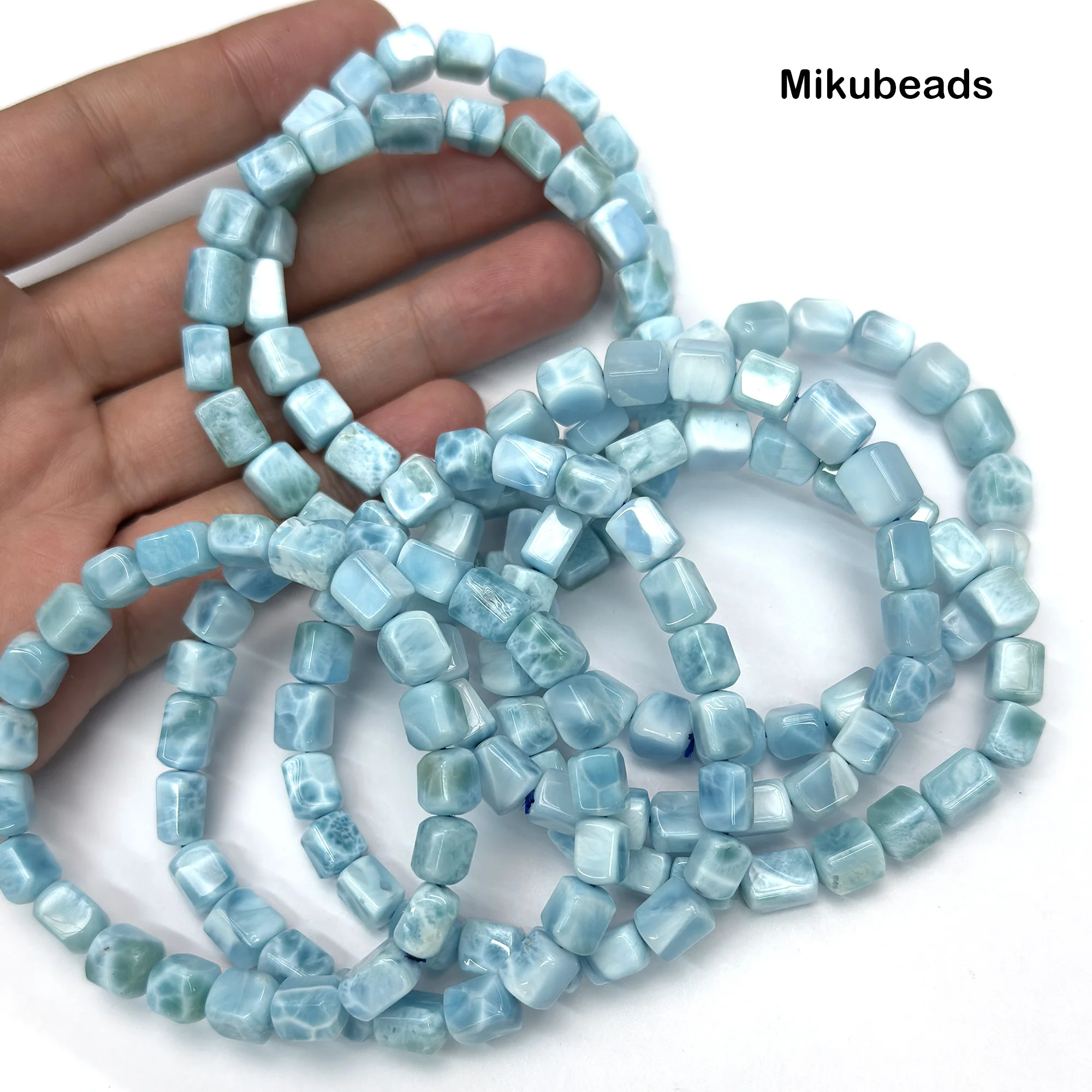 Wholesale Natural 5A Larimar Smooth Irregular Loose Beads For Jewelry Making DIY Bracelets Necklace Mikubeads