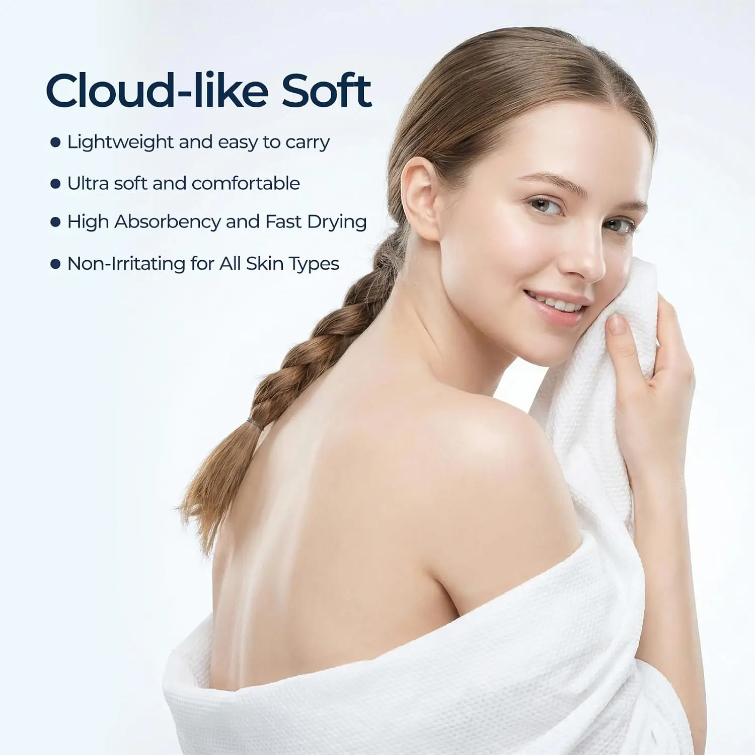 Ecolook Disposable Bath Towels 6-Pack 31x63 100GSM Plant Fiber Travel Camping Hotel Spa