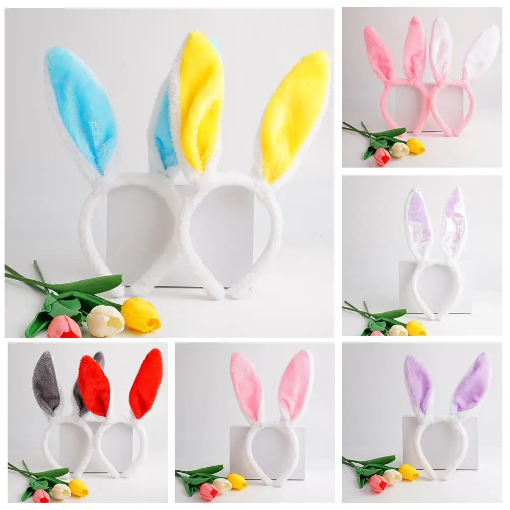 

Easter Bunny Ears Headband, Plush Rabbit Ear Hairband for Kids Adults, Easter Party Favors Costume Accessory Holiday Decoration