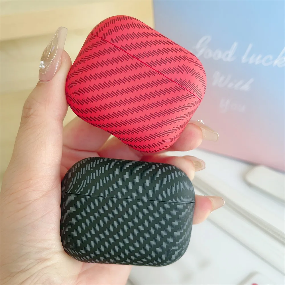 

Carbon Fiber Texture Earphone Case For AirPods Pro 3 Pro2 4 3 Wireless Earphone Cover Shockproof Anti-scratch Protective Cover