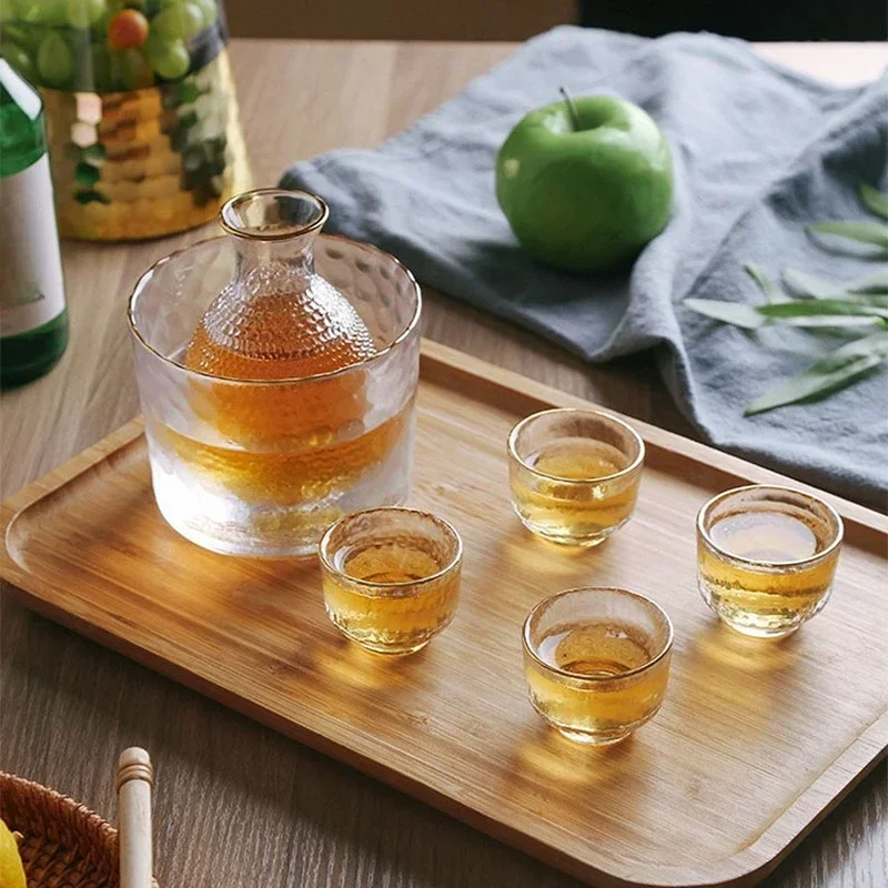 مجموعة أكواب البيرة الزجاجية ملحقات البار إناء ساكي أدوات الشرب كؤوس النار لنادل الفودكا النمط الياباني مطروق كأس للنبيذ النار #1