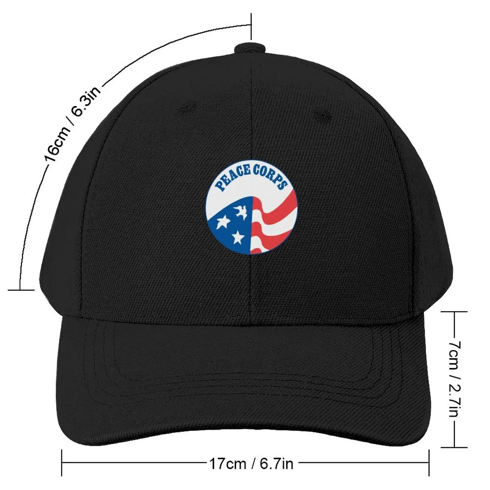 Peace Corps logo tee shirt Baseball Cap Golf Hat party Hat black Men's Baseball Women's