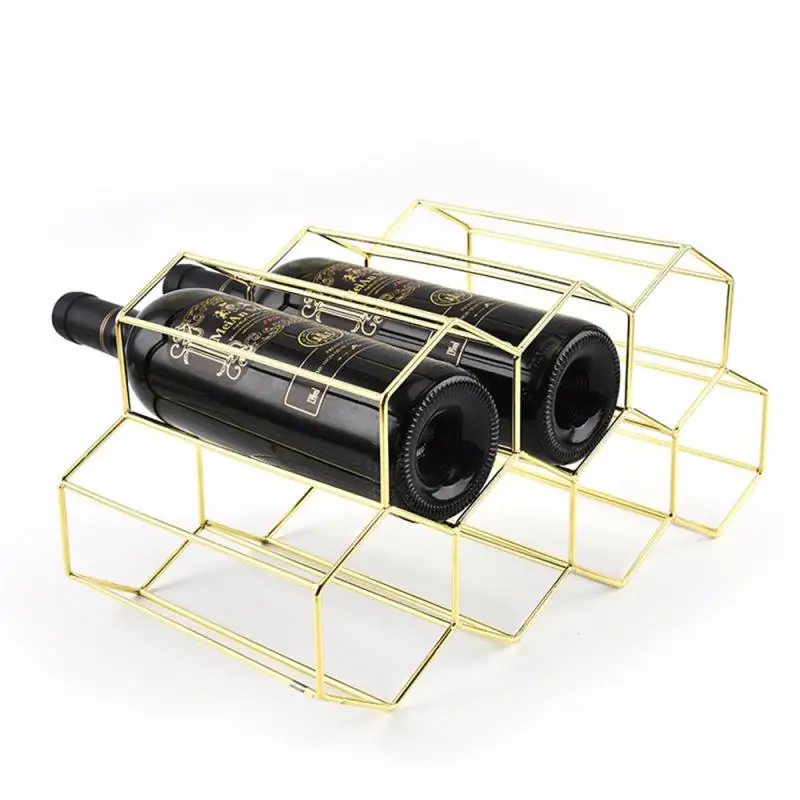 Wine Bottle Storage Modern Wine Shelf Red Wine Rack Metal Bar Accessories Honeycomb Wine Rack Wine Display Holder