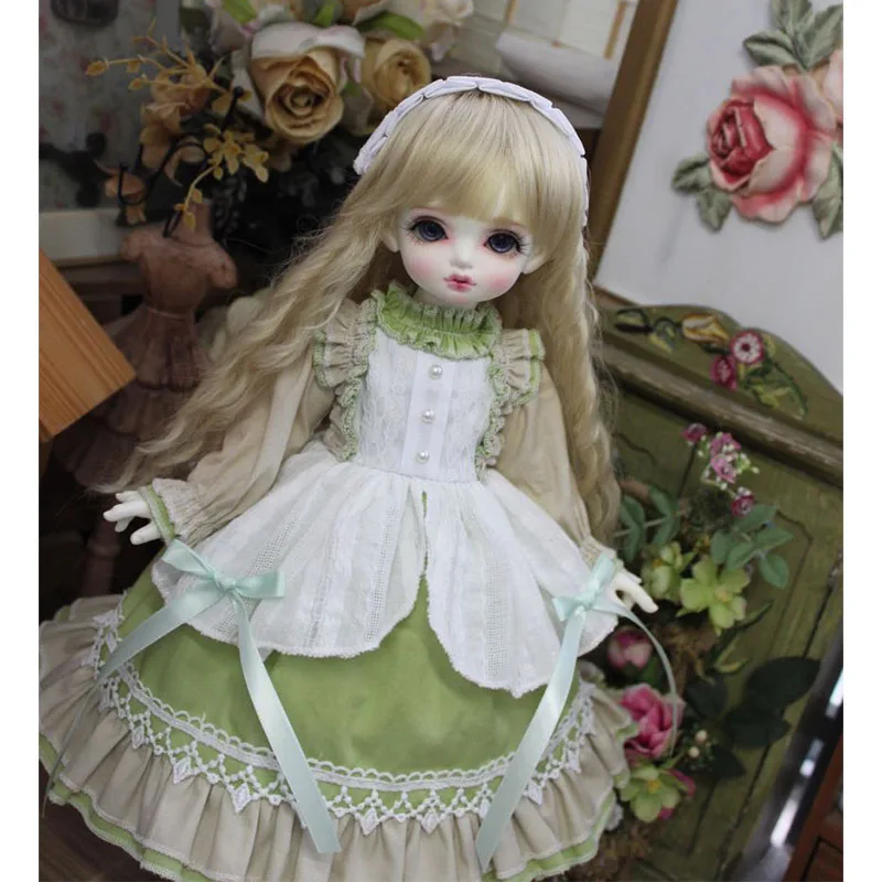 BJD dress 1/4 1/6 doll clothes Mori style dress for 1/3 1/4 1/6 BJD 1/6 Blyth doll accessories doll dress 43cm