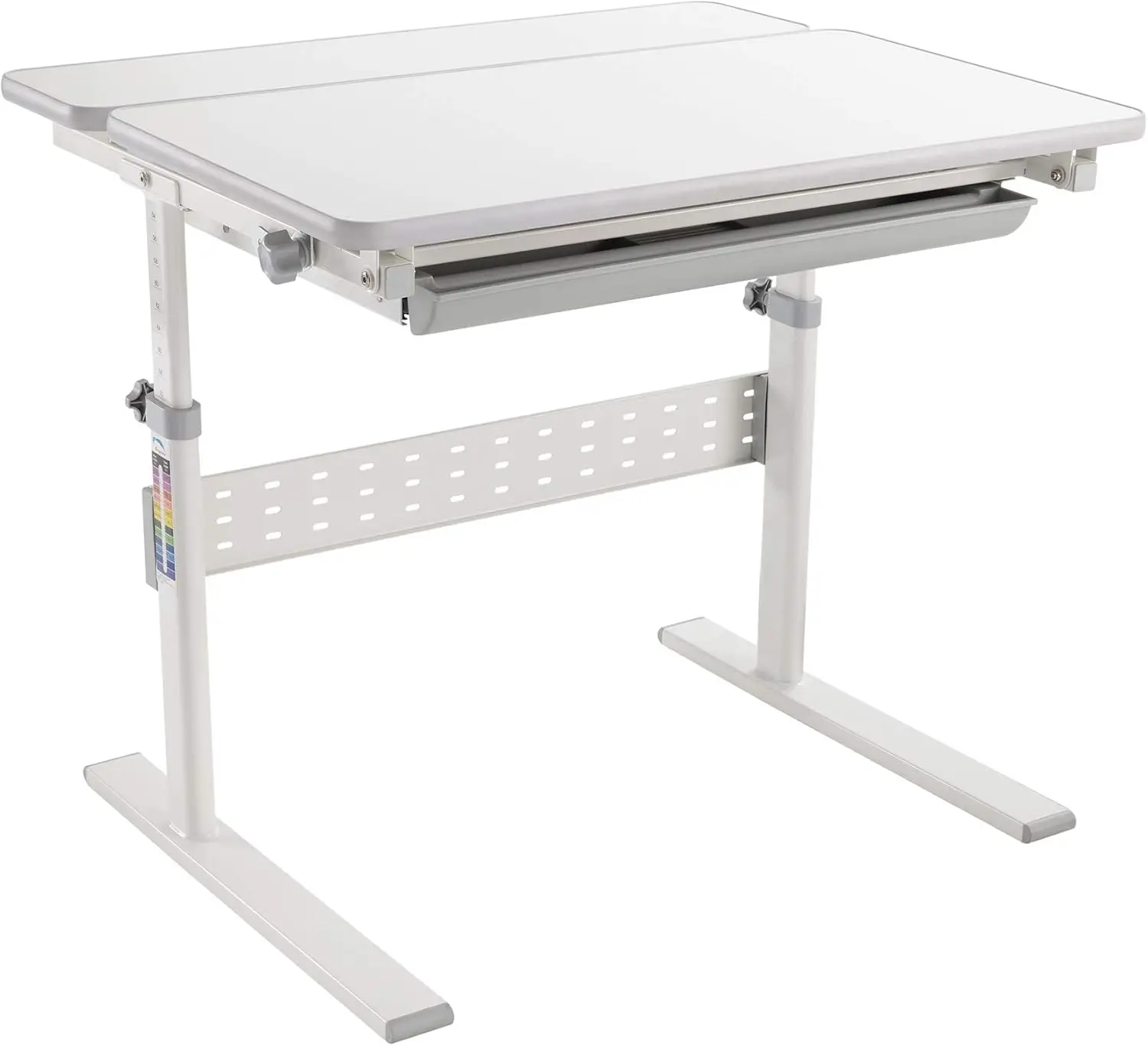 Mount-It! Height Adjustable Desk for Kids [31.5" x 26"] Children's Workstation with Tilting Desktop and Drawer for Storage,