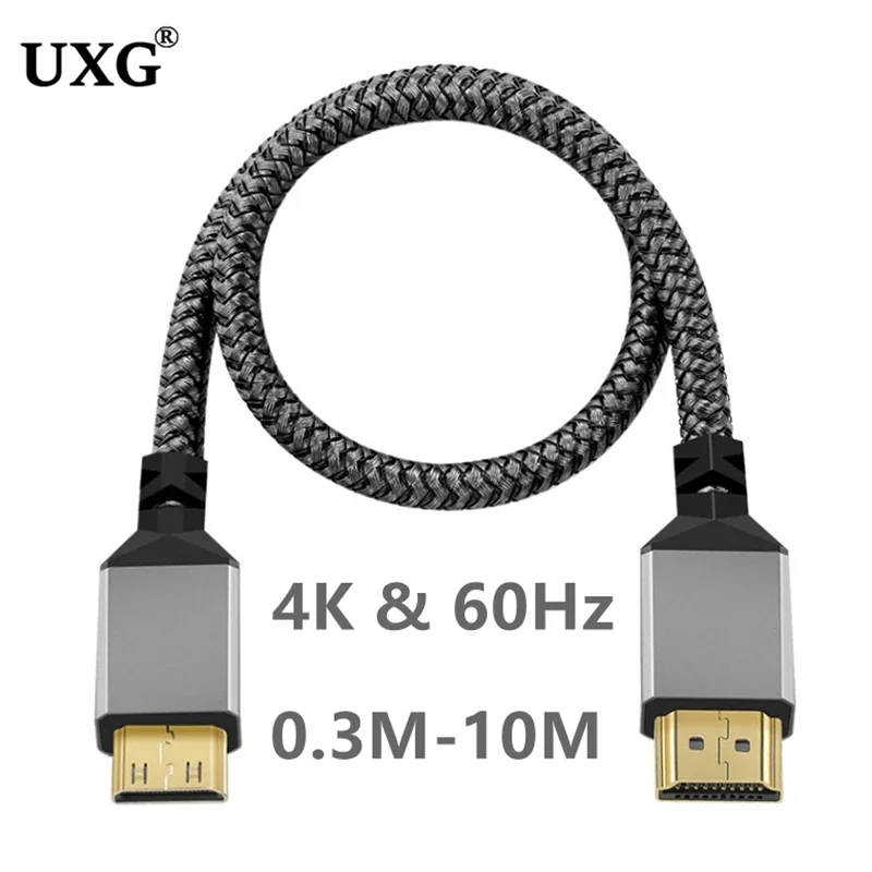 10M 0.3M 4K 60HZ Mini HD To HDMI-compatible Cable 3D High Speed HDMI Adapter Cable for Camera Monitor Projector TV Box Computer