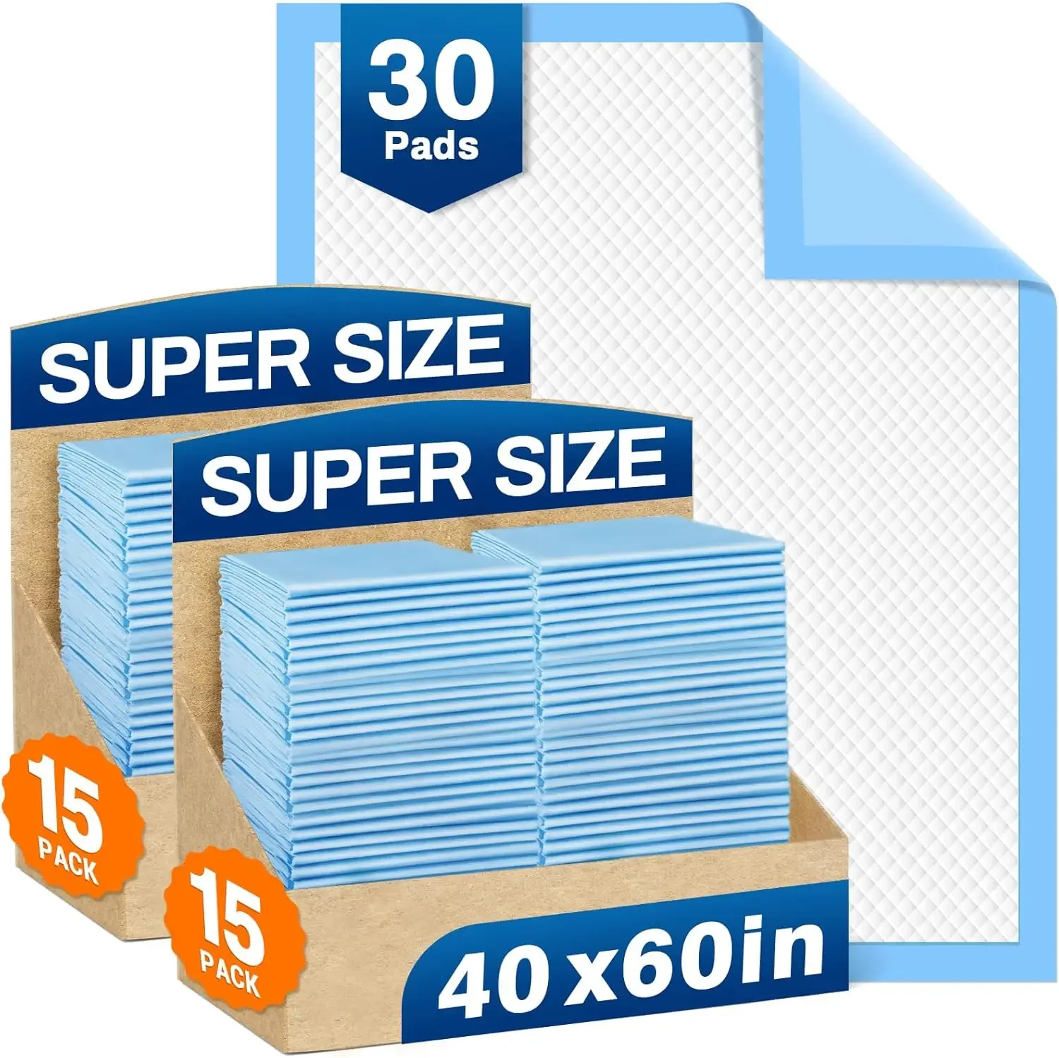 

Bed Pads Disposable 40"X60" Chucks Pads Oversized Underpads with 200 Gram, Super Absorbent[100x150CM, 30pcs]