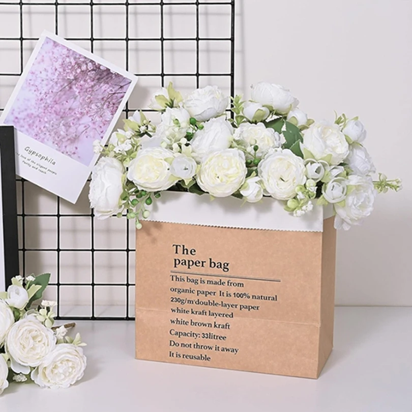 

10Pcs Artificial Roses Flowers Peony Festive Home Room Decoration Courtyard Wedding Arch Outdoor Garden DIY Colorful Vase Filler