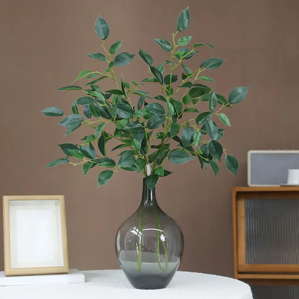

Simulated Green Plants Ficus Cordata Branch Artificial Greenery Low Maintenance Realistic Silk Leaves Home Garden Event Decor
