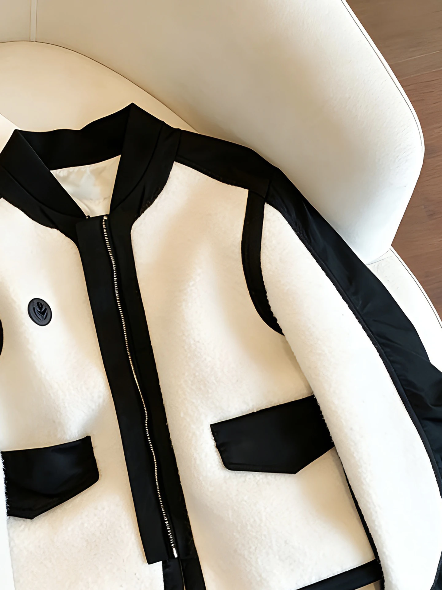 ファイオナブル パッチワーク ラムファー襟 コットンジャケット 男女兼用 秋冬 暖かい スタンドカラー オールマッチトップ 韓国風