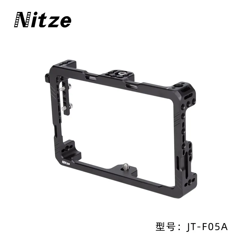 Nitze Gabbia Per Monitor Feelworld F7 PLUS – Con Binario NATO, ParaSole E Morsetto HDMI – Modello JT-F07B