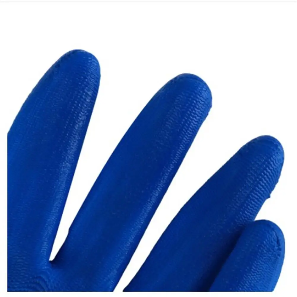 1 Pair Nylon Gardening Gloves Waterproof Stab-resistant Double-layer Latex Coated Non-slip Wear-resistant for Outdoor Handling