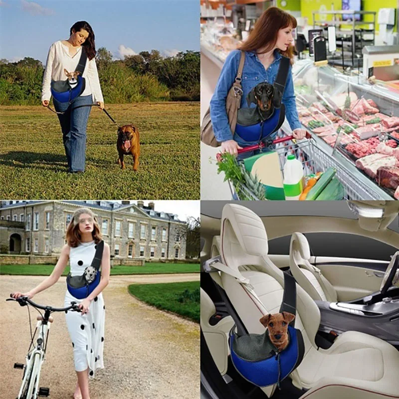 

Dog Accessories Dog Backpack Pet Carrier Travel Dog Shoulder Bag Mesh Oxford Single Comfort Sling Handbag Tote Pouch