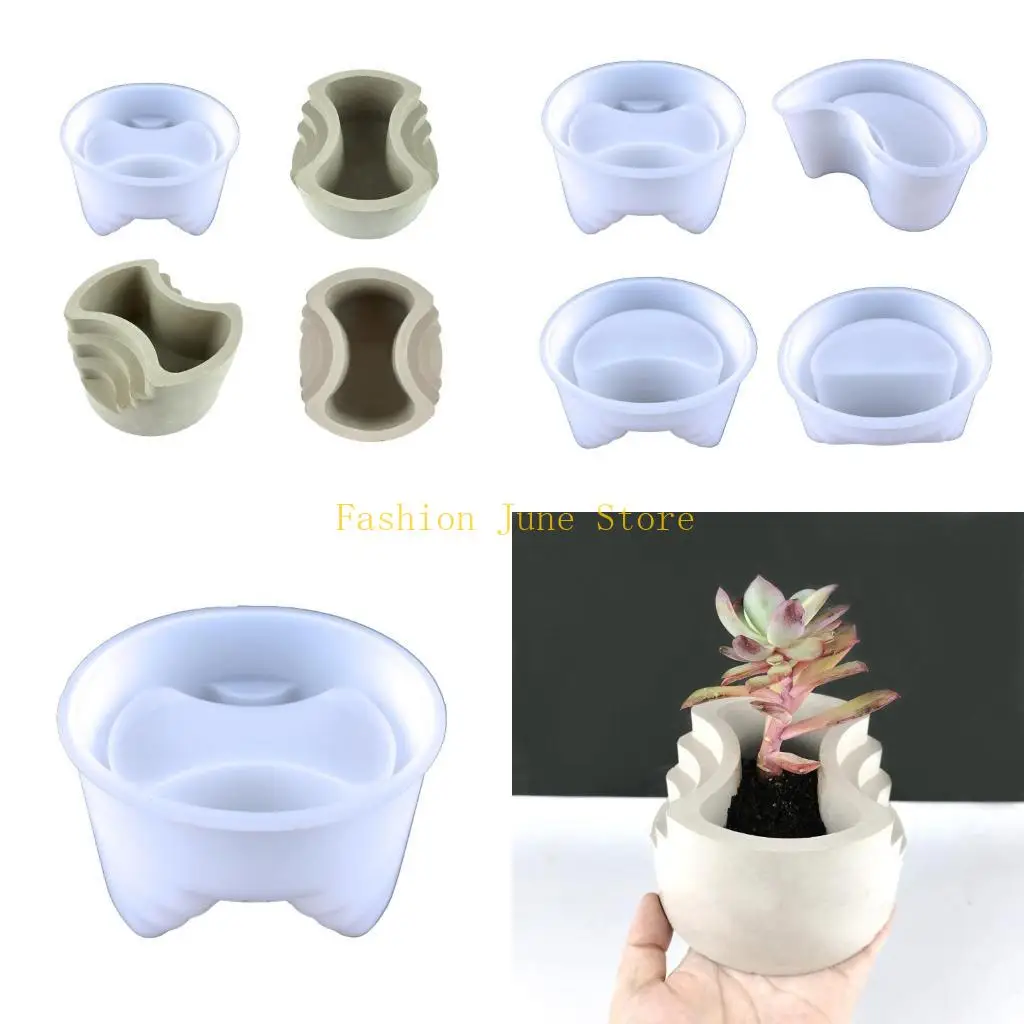 N5KA Makeup Brush Holder Organizers Mold Flower Planter Pot Molds,Flower Pot Mold