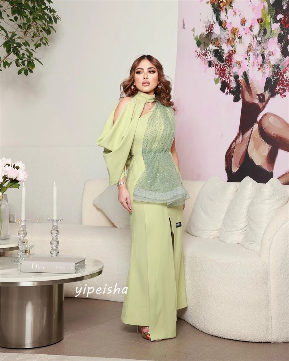 Prom Dress Saudi Arabia Satin Pleat Ruched Homecoming A-line High Collar Bespoke Occasion Gown Long Sleeve Dresses