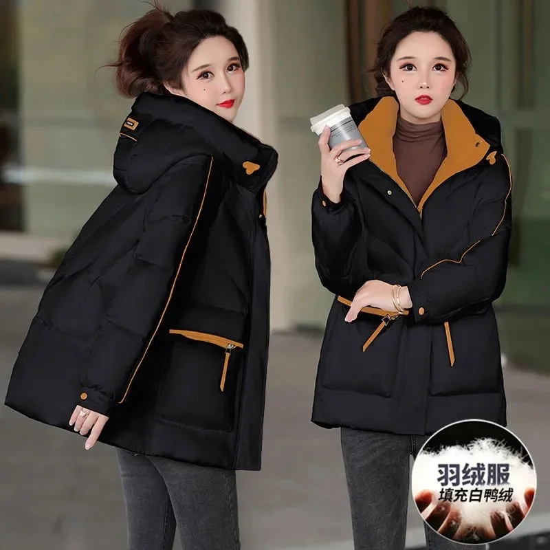 أسفل السترات النسائية سترات قصيرة سترة واقية دافئة القطن معطف مبطّن الإناث الخريف الشتاء 2025 موضة جديدة معطف الكورية المد
